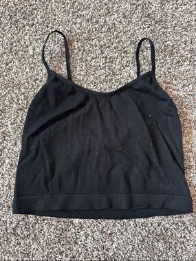 Black Ribbed Adjustable Strap Brami